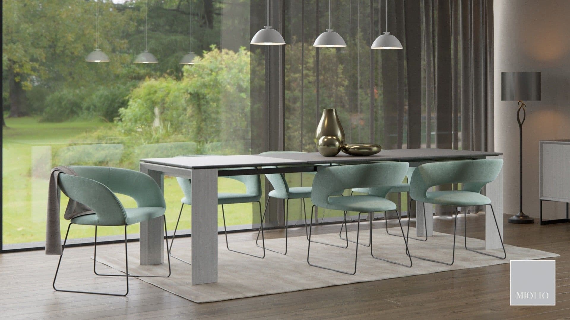 PARONA трапезарна маса, сиво, 160/210 см. – Miotto design