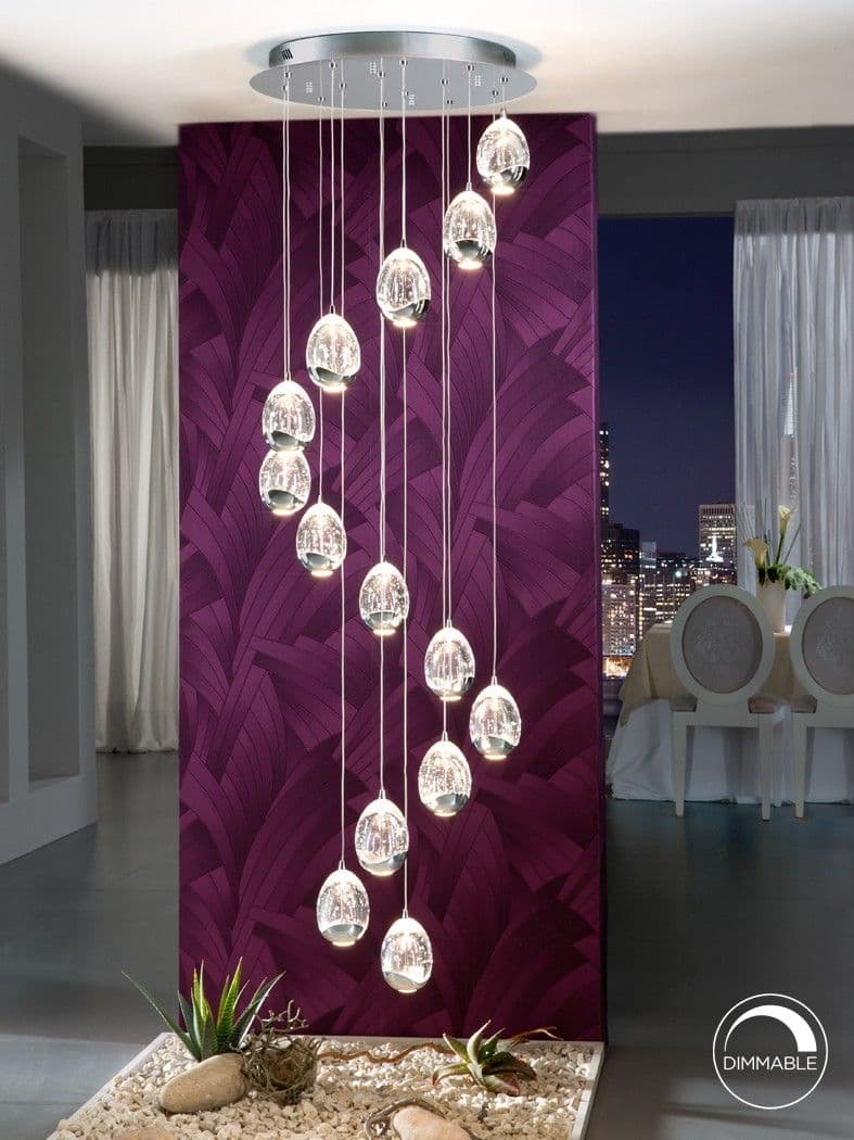 ROCIO висяща лампа,14 LED, Ø 50, хром – Schuller 785635B