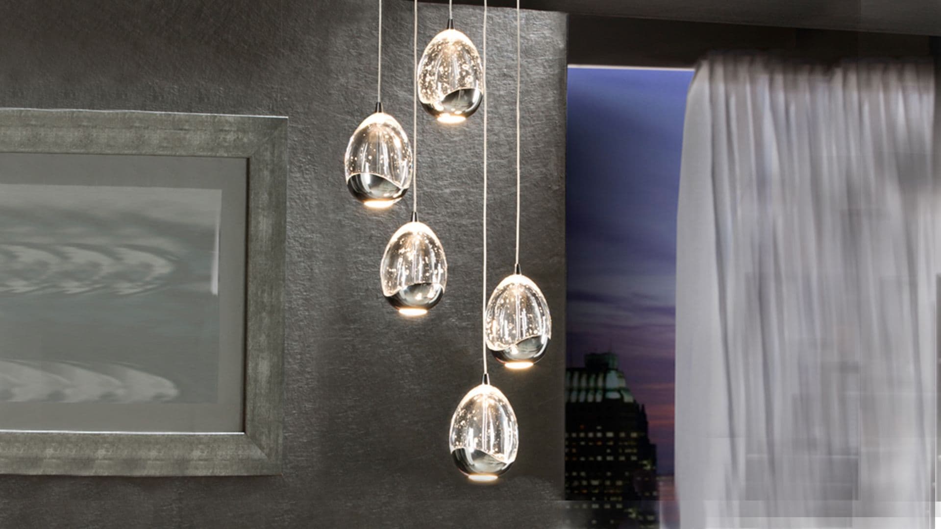 ROCIO висяща лампа, 5 LED, Ø 30, хром – Schuller 783517
