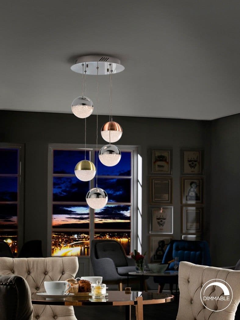 SPHERE висяща LED лампа, 5L., трицветна – Schuller 793534
