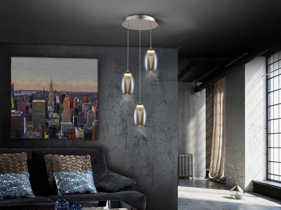 NEBULA висяща лампа, 3L., LED, хром – Schuller 584326