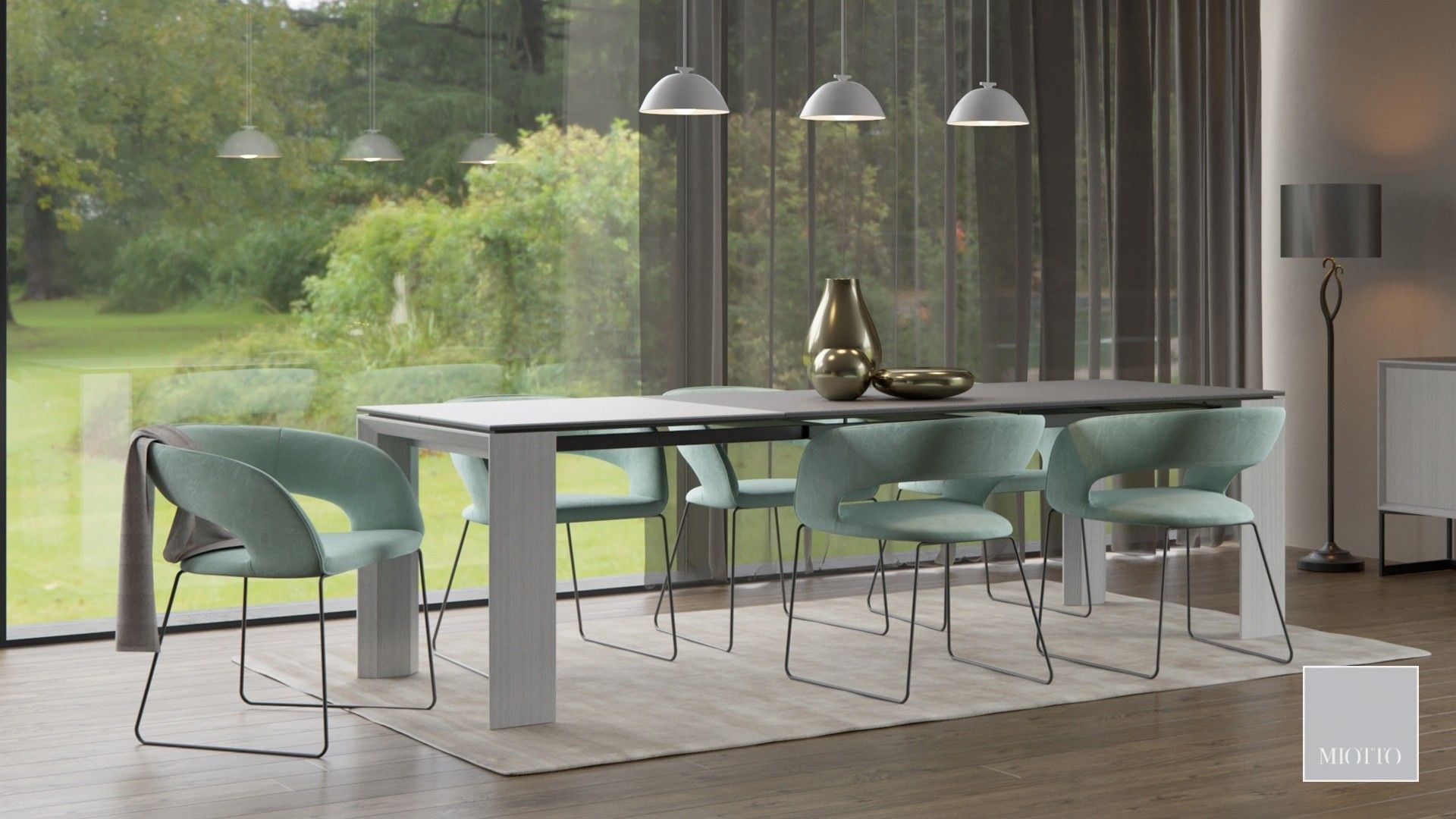 PARONA трапезарна маса, сиво, 160/210 см. – Miotto design